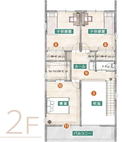 中根モデルハウス 2Fの間取り図